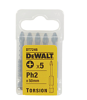 DeWalt, DT7246, Насадки Torsion  для шурупов со шлицем Philips, Ph2 x 50 мм, 5 шт.