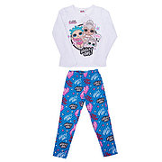 PD-2D20L-110 Пижама LOL с длинным рукавом ГЛАМУР белый/синий