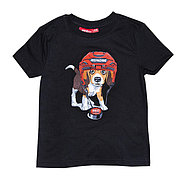 RED MACHINE RM20036 Футболка детская чернаяСобака в шлеме"