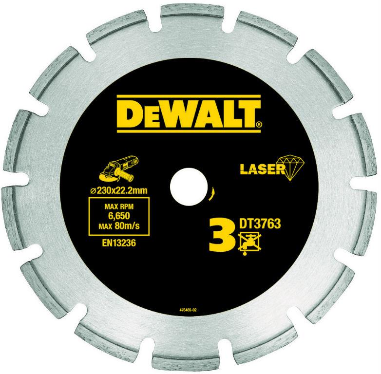 DeWalt, DT3763, Алмазный отрезной круг с лазерной сваркой сегментов по мрамору и граниту для сухого - фото 1 - id-p95639092