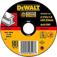 DeWalt, DT43201, Отрезной круг по металлу EXTREME, 115 х 22.2 х 1.6 мм, тип