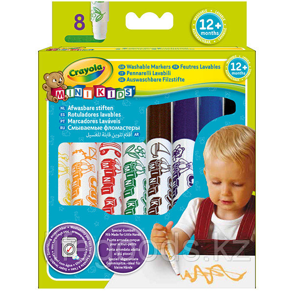 Crayola 8324C Цветные смывающиеся фломастеры для малышей, 8 шт