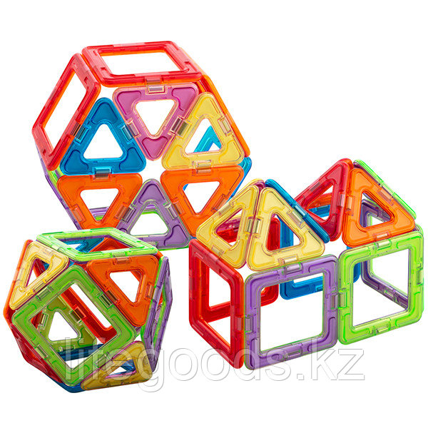 Магнитой GL-1003 Конструктор магнитный 6 квадратов, 8 треугольников (4 - с окном) - фото 2 - id-p95638161