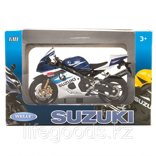 Welly 12803P Велли Модель мотоцикла 1:18 MOTORCYCLE / SUZUKI GSX-R750 - фото 2 - id-p95636489