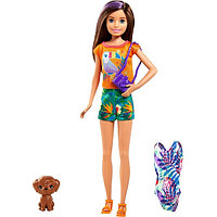 Mattel Barbie GRT89 Барби Игровой Набор кукла Стейси рыжеволосая в платье с питомцем и аксессуарами