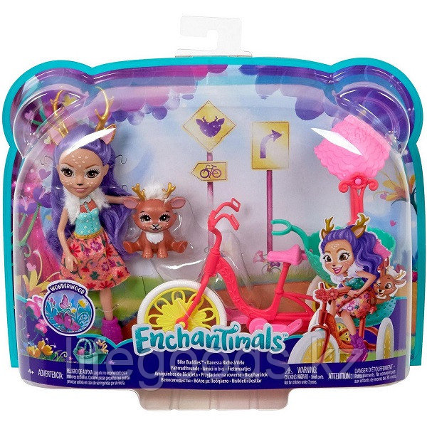 Mattel Enchantimals GJX30 Кукла Enchantimals с питомцем и транспортным средствомВелосипедисты" - фото 2 - id-p95638340