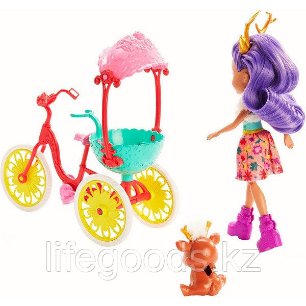 Mattel Enchantimals GJX30 Кукла Enchantimals с питомцем и транспортным средствомВелосипедисты" - фото 4 - id-p95638340