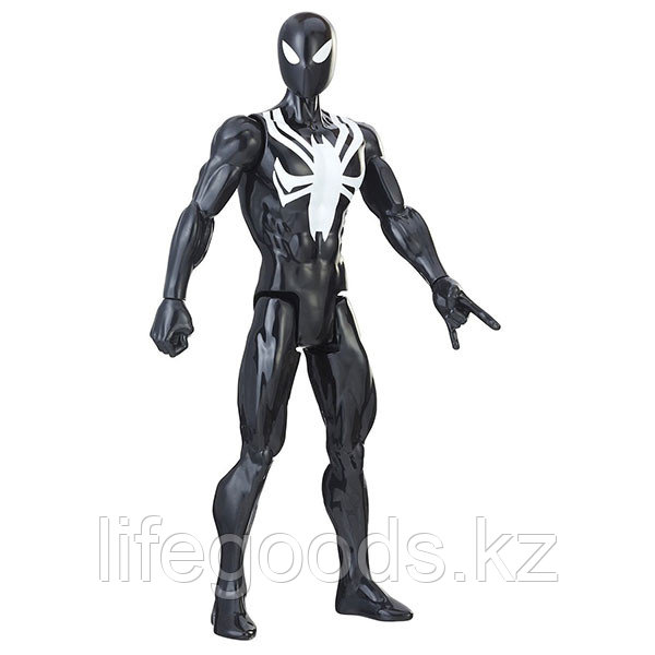 Hasbro Spider-Man E2324/E2344 Фигурка Человека Паука Pow.pack В черном костюме 30 см - фото 1 - id-p95640374
