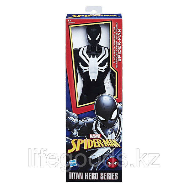 Hasbro Spider-Man E2324/E2344 Фигурка Человека Паука Pow.pack В черном костюме 30 см - фото 2 - id-p95640374