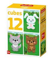 Baby Toys Кубики «Лесные животные», без обклейки (12 штук)