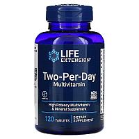 БАД  комплекс витаминов, для приема дважды в день, two per day, (120 таблеток) Life Extension