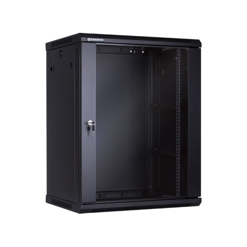 15U Телекоммуникационный шкаф настенный, 600*450*766, цвет чёрный LinkBasic