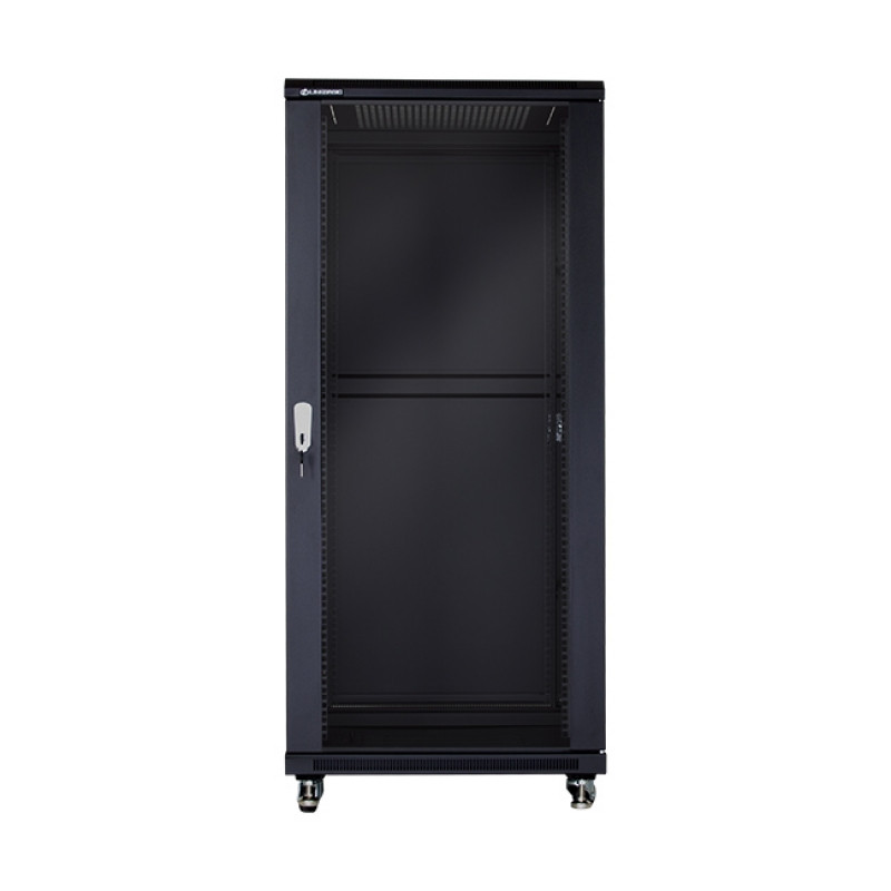 Шкаф напольный 27U, 600*800*1400, цвет чёрный, передняя дверь стеклянная LinkBasic - фото 2 - id-p95666018