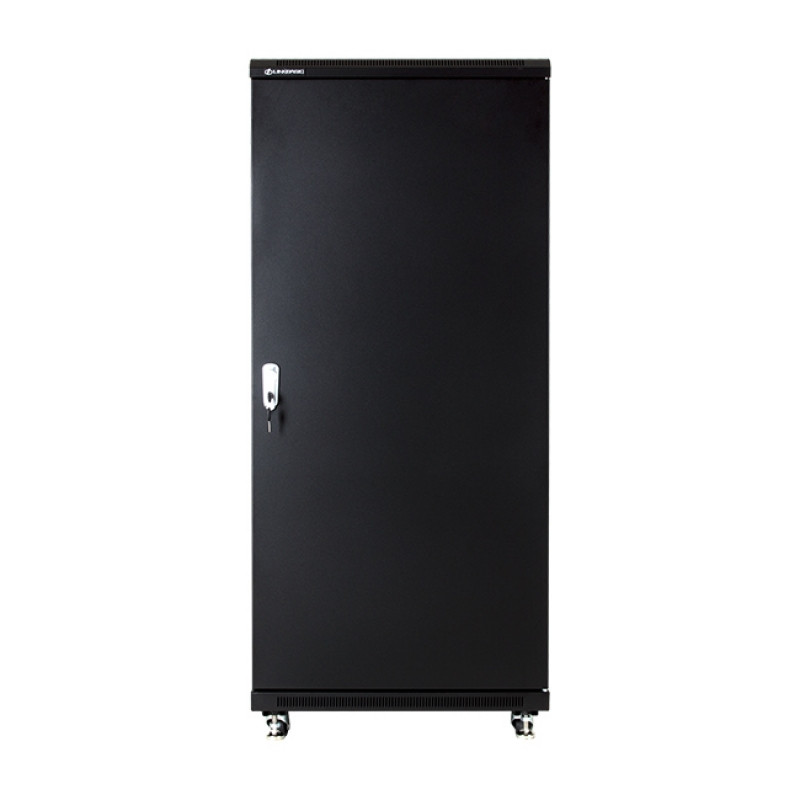 Шкаф напольный 27U, 600*800*1400, цвет чёрный, передняя дверь стеклянная LinkBasic - фото 3 - id-p95666018