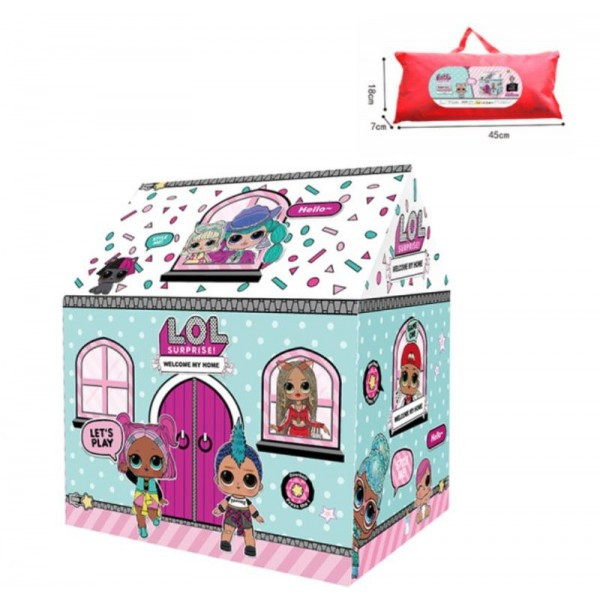 Детская игровая палатка Домик куклы ЛОЛ LOL для девочек, каркасная, в сумке