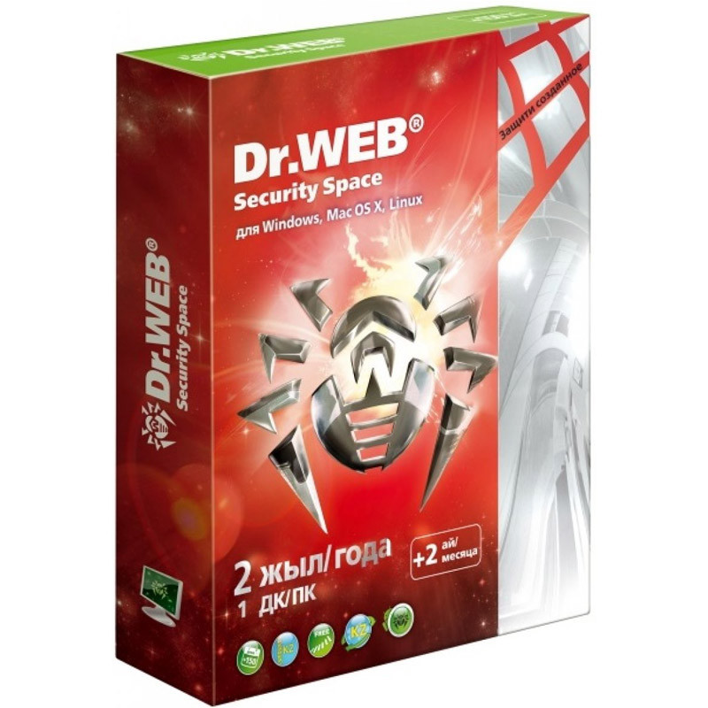 Антивирус Dr. Web Security Space SILVER, 24 мес., 1 ПК, +2 месяца подарок, BOX - фото 1 - id-p95680037