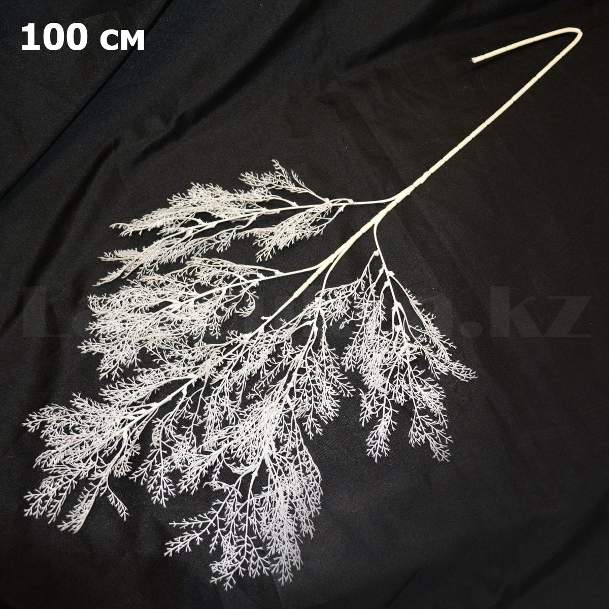 Искусственная ветка зимняя елочки белая 100 см, фото 1
