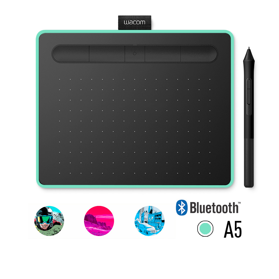 Графический планшет Wacom Intuos Medium Bluetooth (CTL-6100WLE-N) Зелёный - фото 1 - id-p95683760