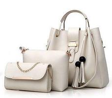 Женская сумка 3в1 Bags Ladies Shoulder Bag 3 set Белая