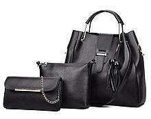 Женская сумка 3в1 Bags Ladies Shoulder Bag 3 set Черная
