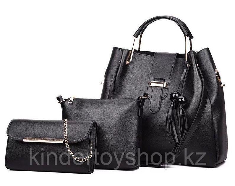Женская сумка 3в1 Bags Ladies Shoulder Bag 3 set Черная