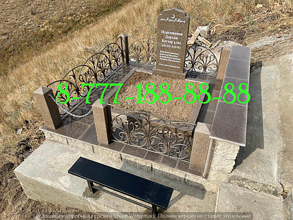 Мусульманская могила облицована гранитной плиткой, фото 2