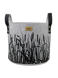Органайзер для хранения "Корзинка"EcoPrint "Камыш", светло-серый, 34х34х29см, 24л