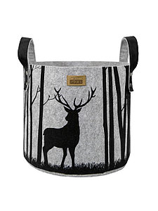 Органайзер для хранения "Корзинка"EcoPrint "Олень", светло-серый, 34х34х29см, 24л