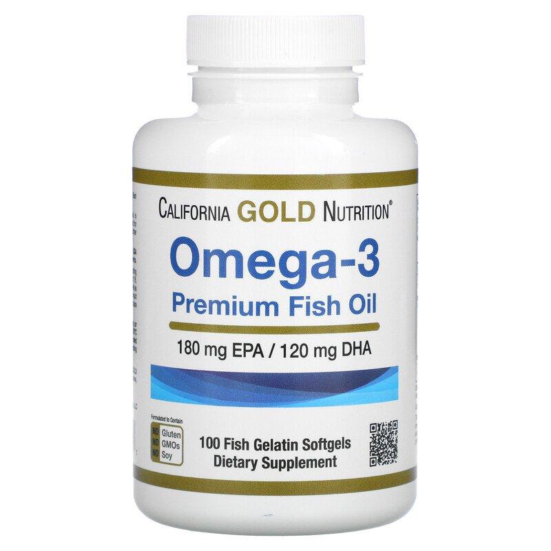 Витамины Оmega 3 Premium Fish Oil California gold Nutrition, 100 капсул