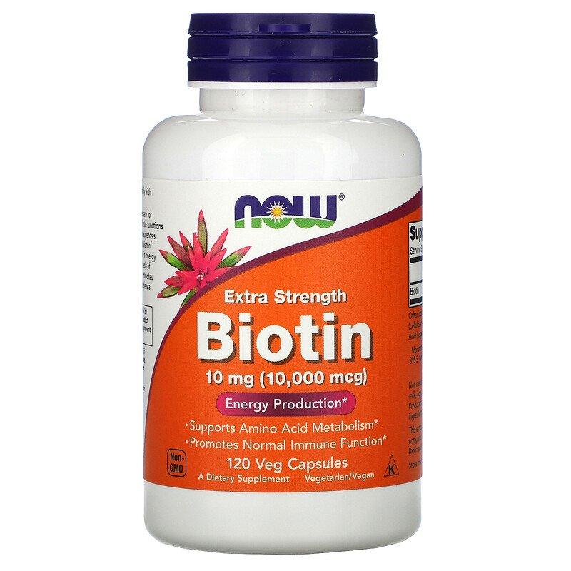 Витамины Biotin Now Foods, 120 капсул, 10000 мкг