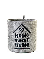 Органайзер для хранения "Кашпо "Home Sweet" Дом", светло-серый, 24х24х24см, 8л