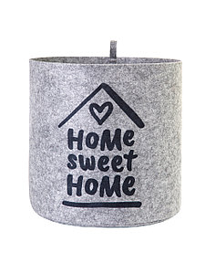 Органайзер для хранения "Кашпо "Home Sweet" Дом", светло-серый, 30х30х30см, 18л
