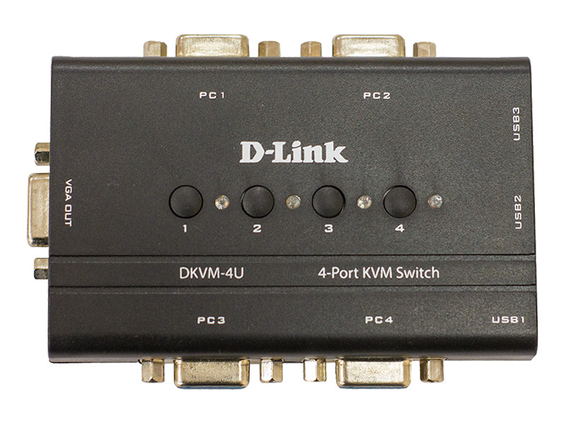 D-link DKVM-4U KVM-переключатель 4-портовый с портами VGA и USB