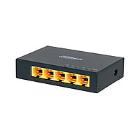 Коммутатор, Dahua, DH-PFS3005-5GT, Не управляемый, 5 портов 1 Гбит/с, пластиковый корпус, настольный