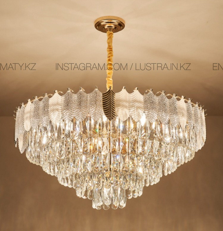 Роскошная  хрустальная люстра в стиле Постмодерн, цвет золото, кол-во ламп 12, цоколь E14, фото 1