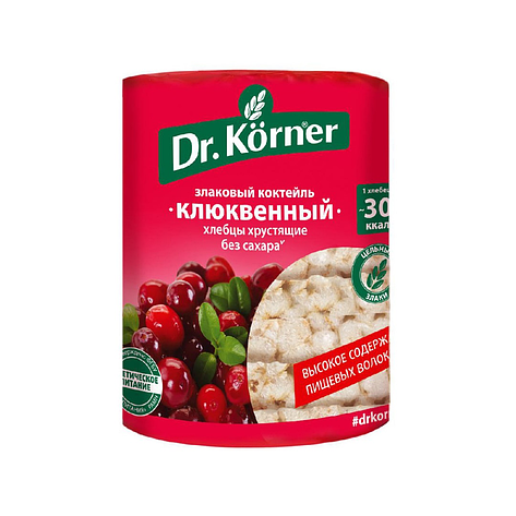 Хлебцы Dr. Korner клюквенный без сахара 100г, фото 2
