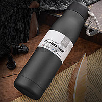 Вакуумный термос из нержавеющей стали 550 ml черный Fashion sport bottle