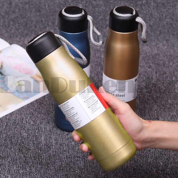 Вакуумный термос из нержавеющей стали 550 ml золотистый Fashion sport bottle - фото 7 - id-p95752965