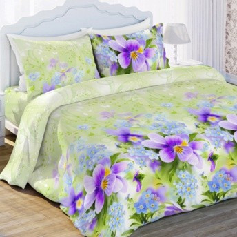 КПБ "Нежные цветы", 2х-спальный с евро-простыней, бязь. - фото 1 - id-p95757042
