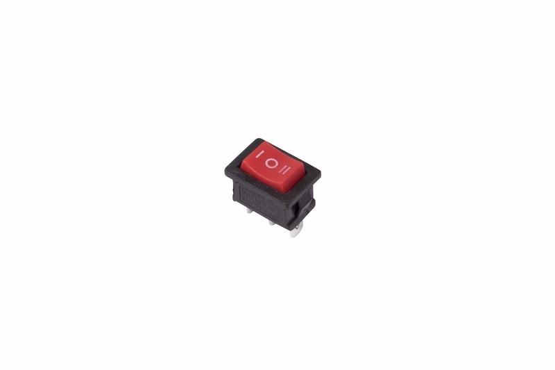 Выключатель клавишный 250V 6А (3с) ON-OFF-ON красный с нейтралью Mini REXANT - фото 1 - id-p95719302