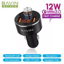Плеер MP3 – FM-модулятор автомобильный с функцией Bluetooth hands-free BAVIN PC378 {LED, microSD, Flash,