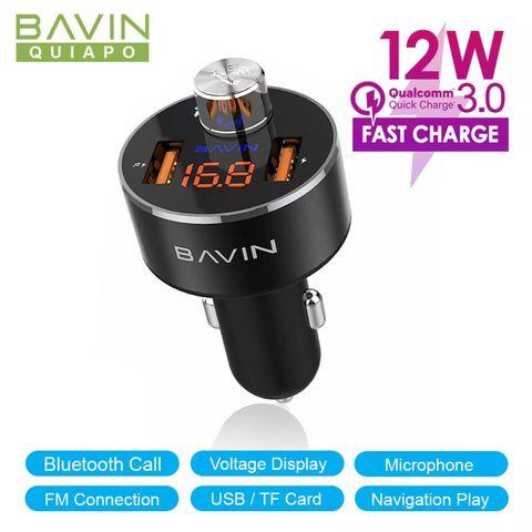 Плеер MP3 FM-модулятор автомобильный с функцией Bluetooth hands-free BAVIN PC378 {LED, microSD, Flash, - фото 1 - id-p95768448