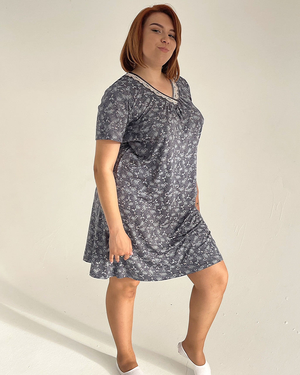 Сорочка женская 2 XL / 52, Серый - фото 3 - id-p95757224