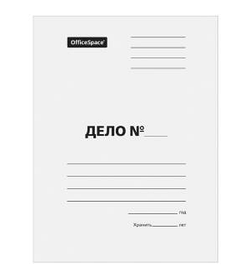 Папка-обложка "Дело", картон немелованный, 280г/м2, белая  OfficeSpace