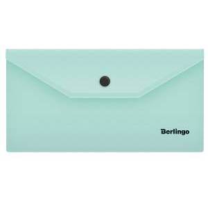 Папка-конверт на кнопке Berlingo "Instinct", C6, 180мкм, мятный