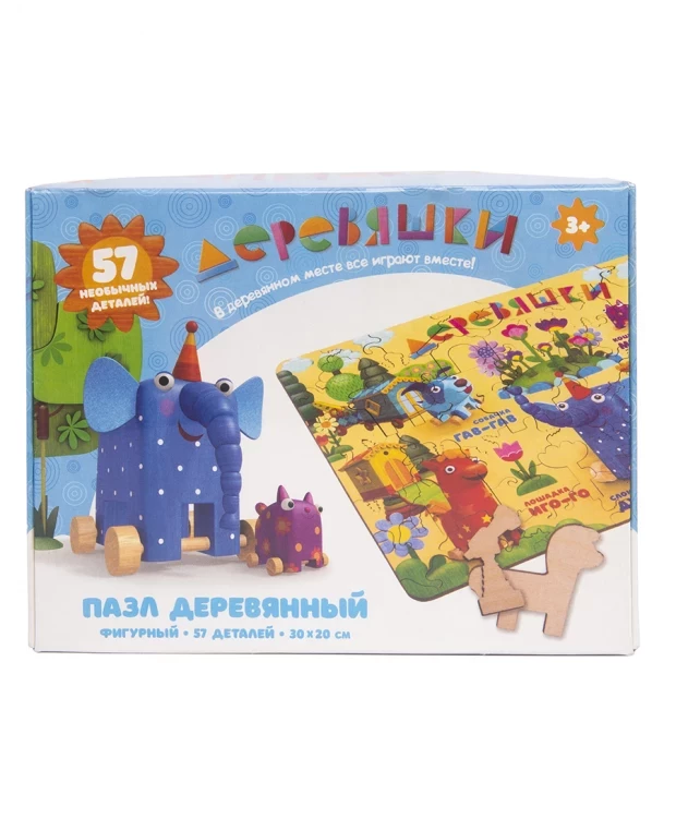Деревянная игрушка Деревяшки Пазл фигурный 53x38 см
