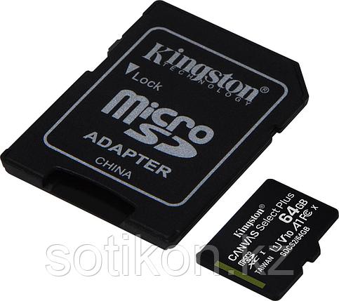Карта памяти MicroSD 64GB Class 10 UHS-I Kingston SDCS2/64GB, фото 2