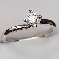 Золотое кольцо с бриллиантом 0,16Сt SI1/G VG-Cut, фото 1