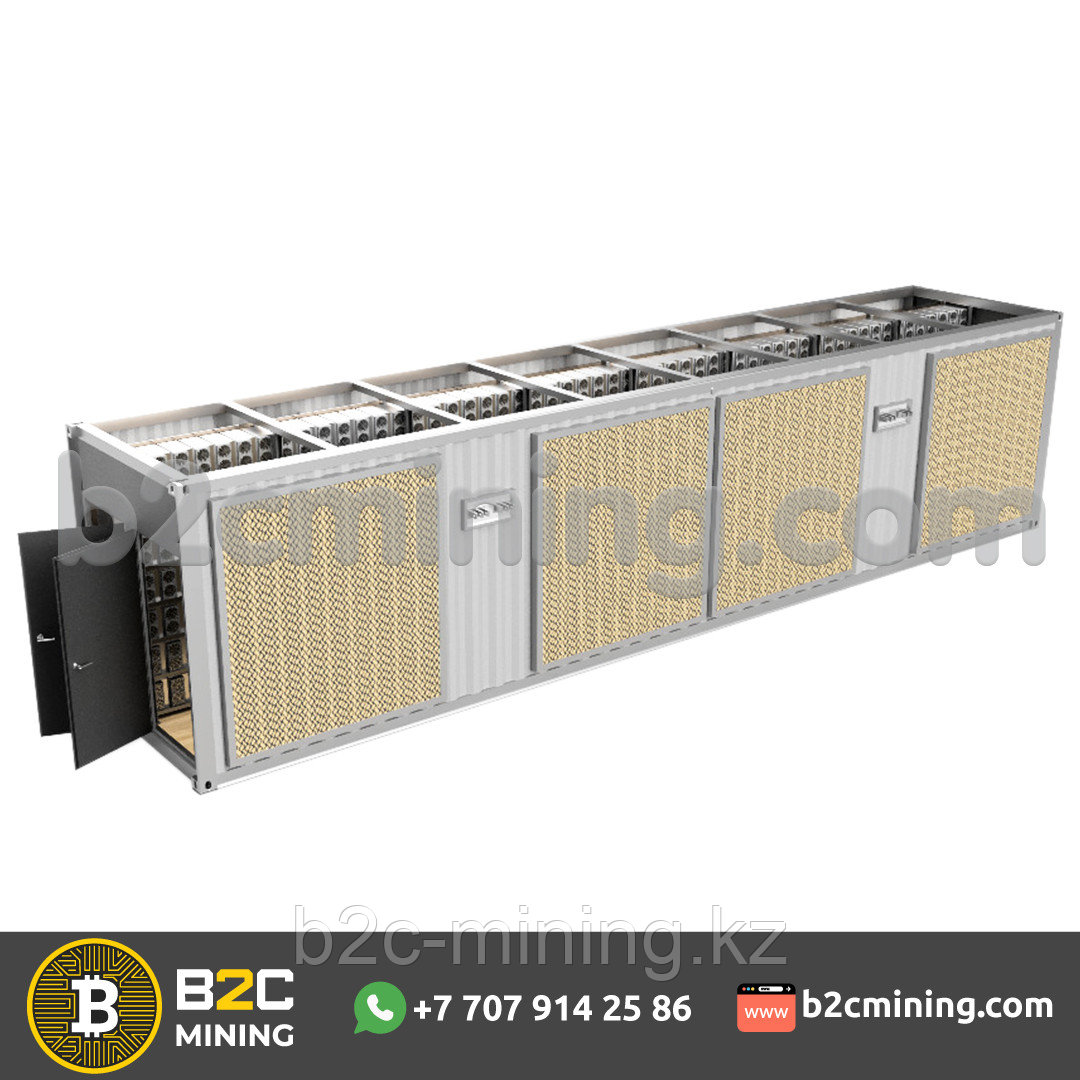 Майнинг ферма, контейнер для майнинга B2C mining 40-футовый 384 биткоин-майнеров (асиков) Antminer S17/S19