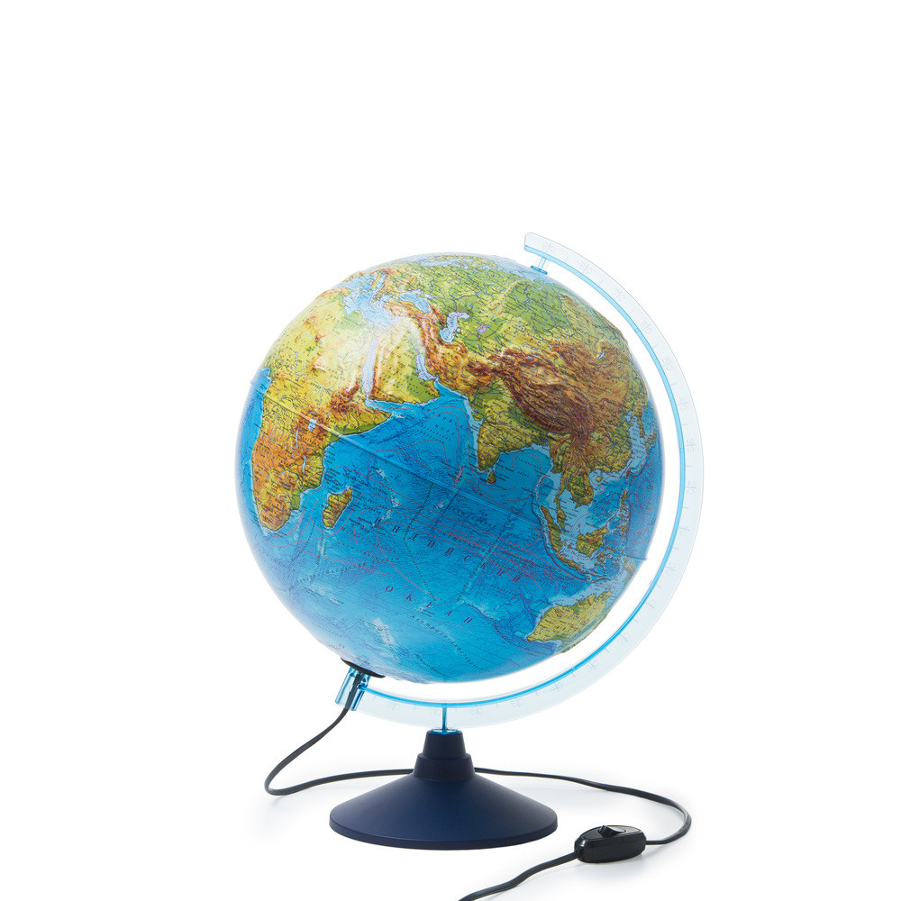 Глобус Физико-политический рельефный "Классик Евро", с подсветкой от сети, 32 см - фото 1 - id-p95790768